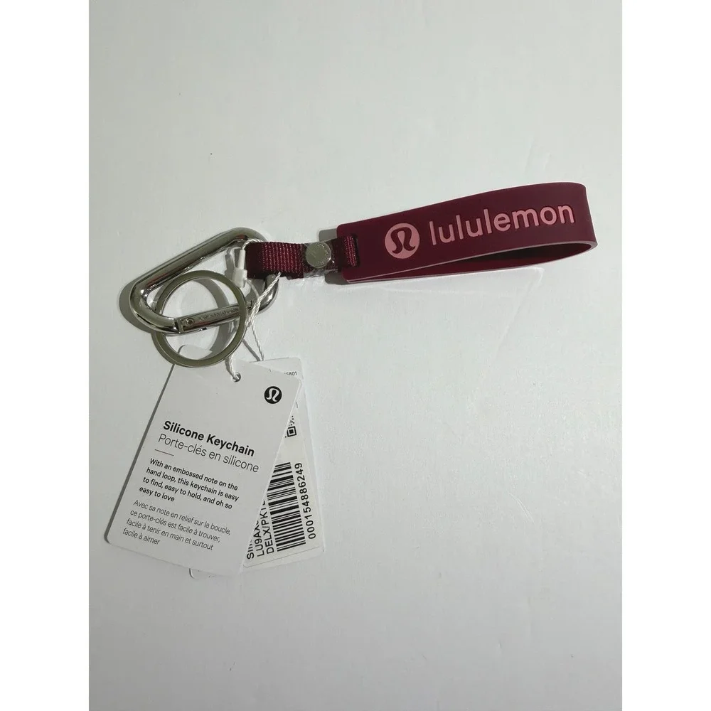 NWT Lululemon Silicone Keychain Deep Luxe Pink Live in the Moment LU9AX6S O/S